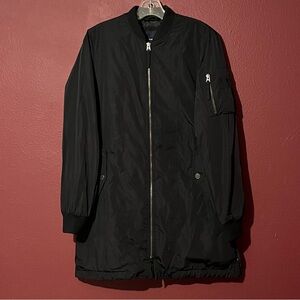 American Eagle Womens Medium Black Long Sleeve Full Zip Coat Jacket